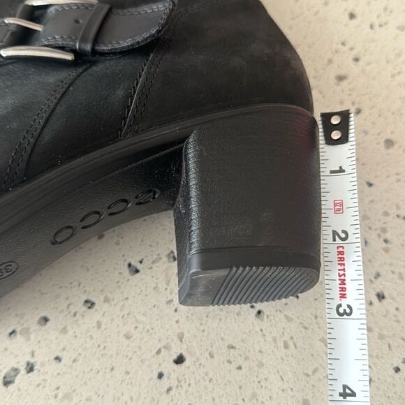 Ecco Women’s Black Leather Tall/Mid Calf Zip Close Regular/Wide Calf Boots Sz 39 - Picture 5 of 16